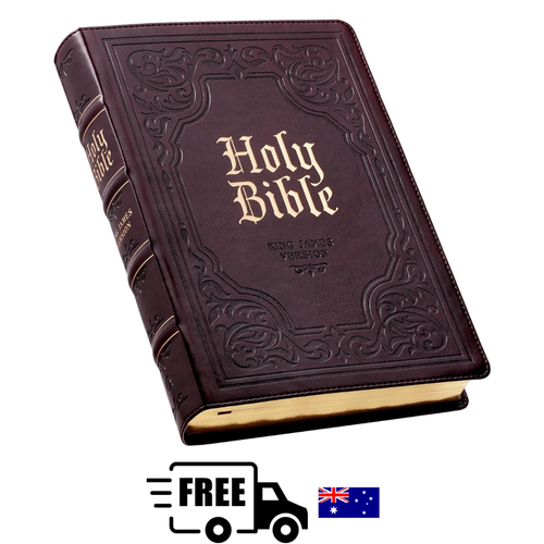 KJV Bible Giant Print Full Size Dark Brown Book Antiqued Brown Faux kjv-bible-giant-print-full-size-dark-brown-book-antiqued-brown-faux