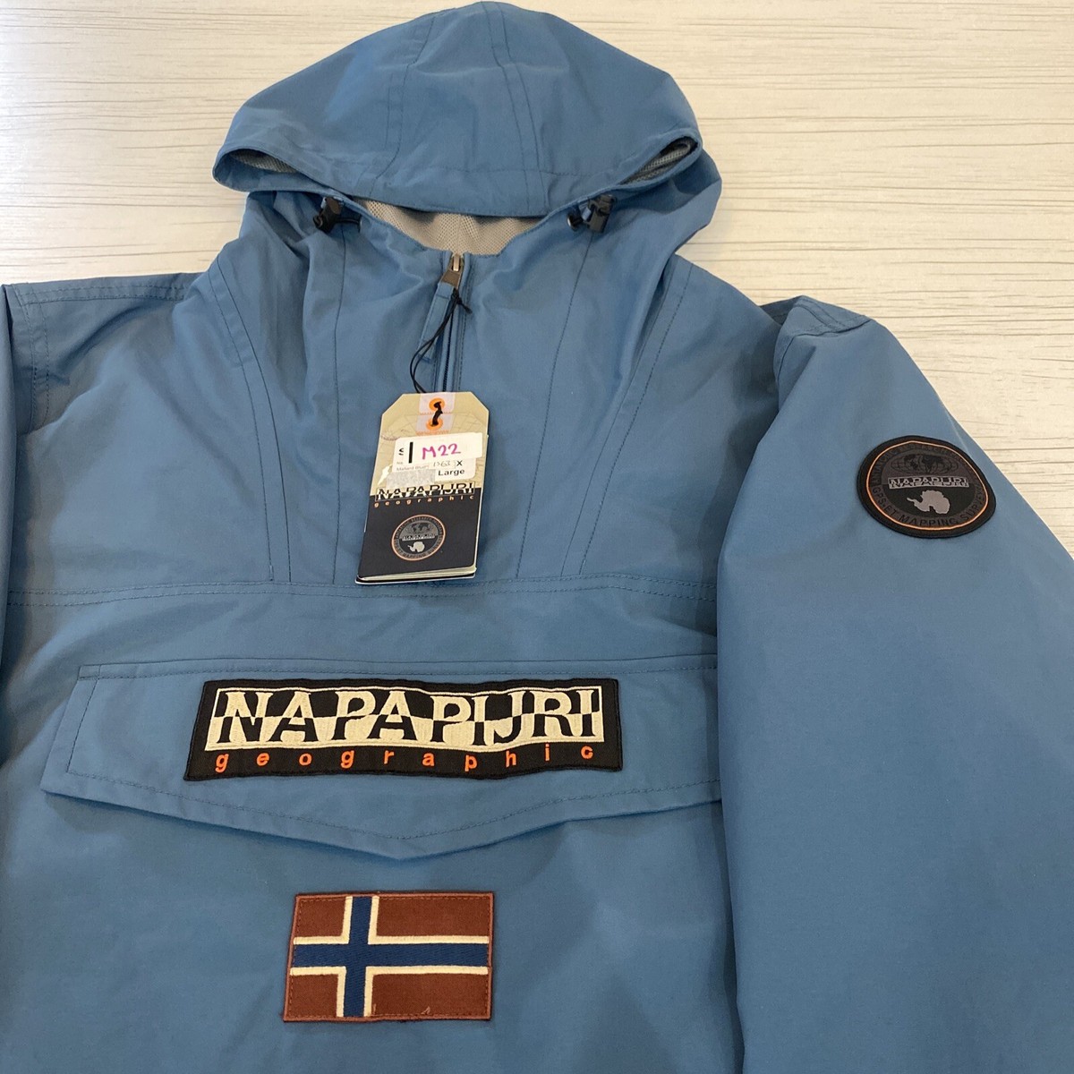 napapijri RAINFOREST SLIM TAIKA OVER THE HEAD JACKET MALLARD BLUE MENS XL  #M22