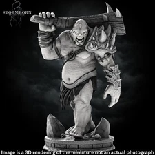 Mountain Troll Miniature for DnD Pathfinder Tabletop RPG Gift for Gamers