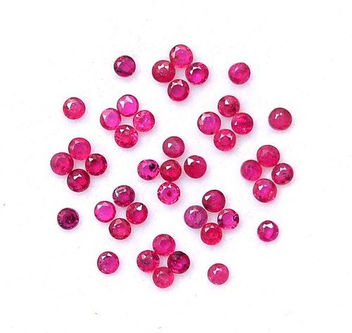 2.12 Cts Natural Ruby Round Cut 2 mm Lot 45 Pcs Calibrated Loose Gemstones - Picture 6 of 7