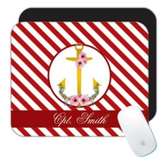 Gift Mousepad : Personalized Anchor Captain Smith Naval Boat Beach House