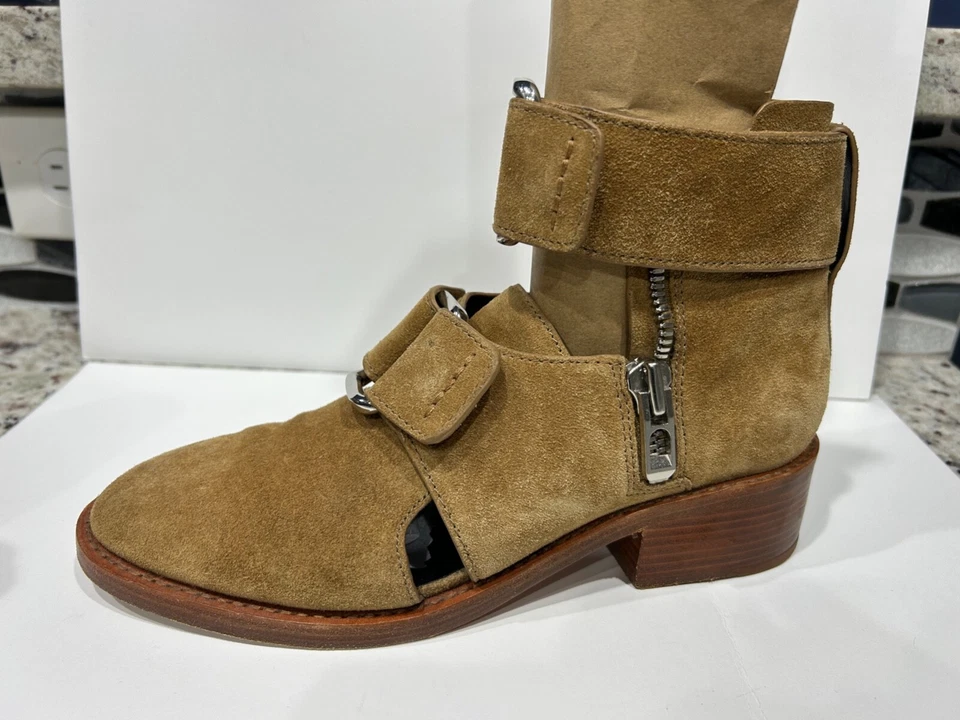 * 3.1 Phillip Lim Marrón Tostado Gamuza Addis Recorte Tobillo Cuero Botas Talla 37.5  Foto 2 de 4