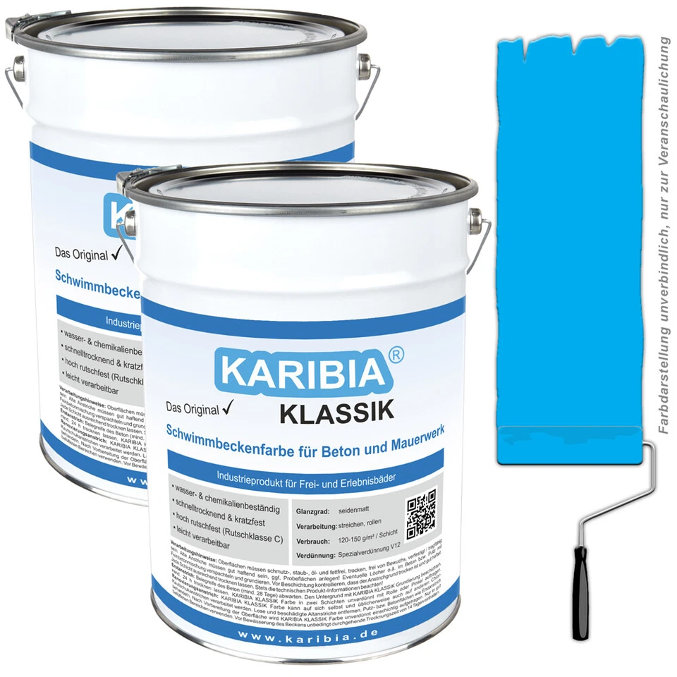 KARIBIA Klassik KARIBIABLAU Schwimmbeckenfarbe Poolfarbe Schwimmbadfarbe - Bild 2 von 4