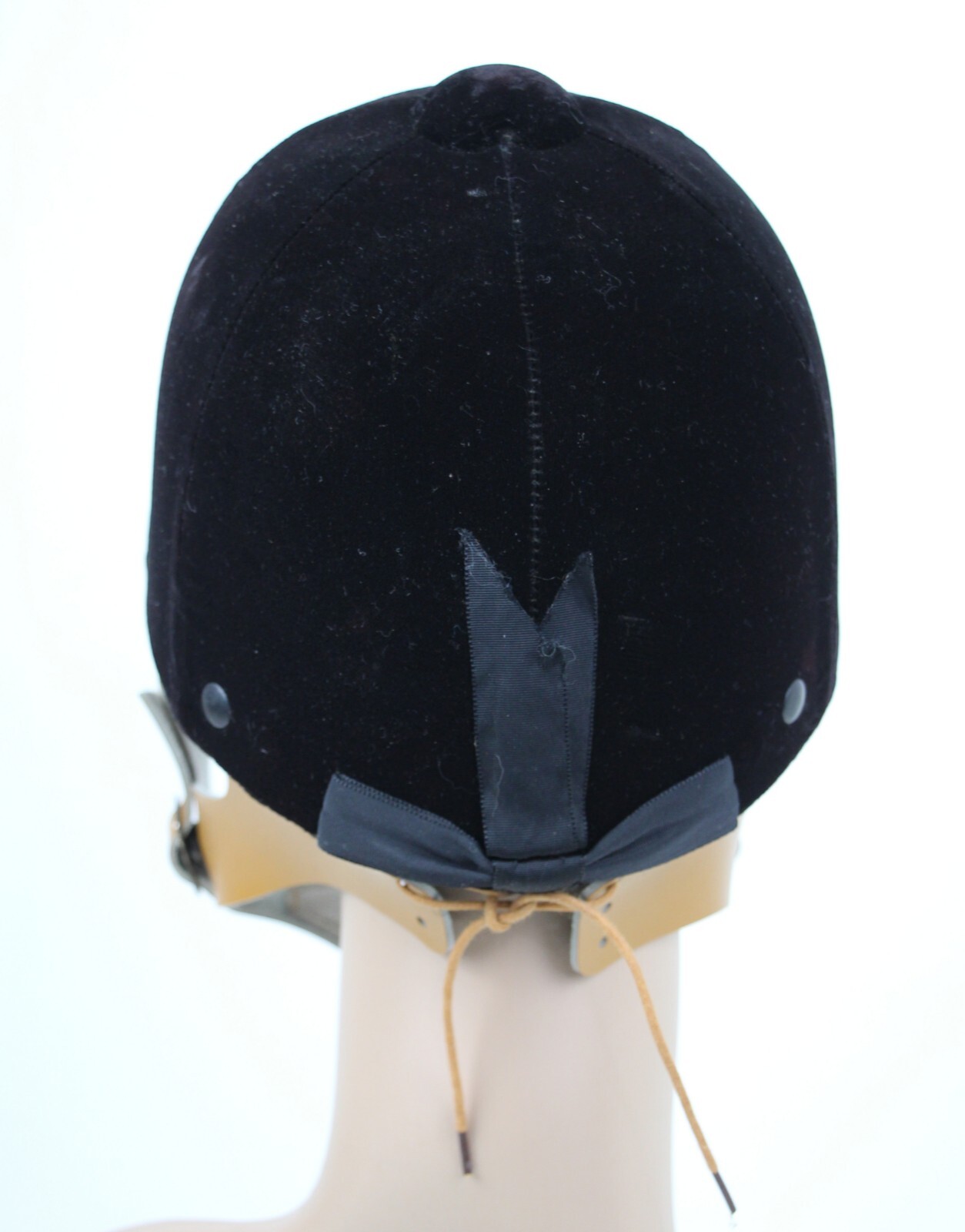 Vintage A.H.S.A. Casco da equitazione in velluto nero casco da fantino Pony Club taglia 6 7 8