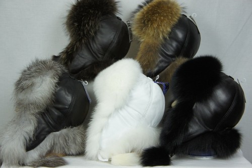 Real Fox, Mapache, Cuero Auténtico, 5 Variaciones, Piel, Cazador Ushanka Gorro - Imagen 3 de 17