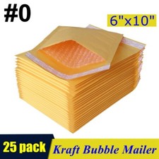 25 0 6 x 10  6x9  Kraft Bubble Padded Envelopes Mailers Shipping Bag