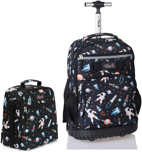 Kids Rolling Backpack Lunch Bag Wheeled 