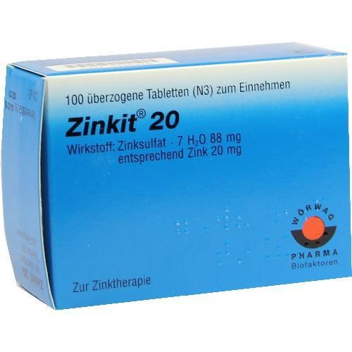 ZINKIT 20 überzogene Tabletten 100 St PZN 4435278
