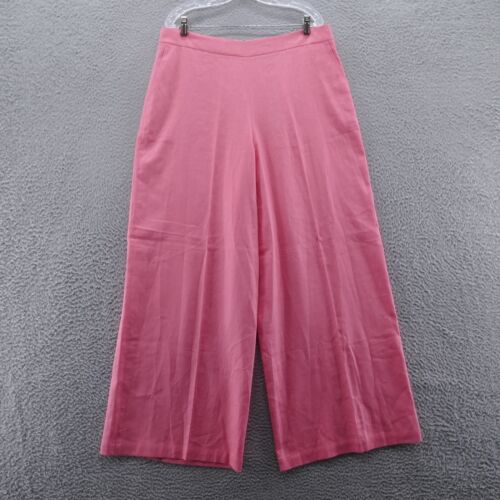 BCBG Maxazria Womens Linen Wide Leg Dress Pants XL Pink High Waist NEW