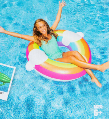 Rainbow inner tube pool float 38in
