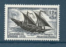 TIMBRE N° 1093 NEUF * * -  GOM. ORIG. - FELOUQUE - JOURNEE DU TIMBRE 1957