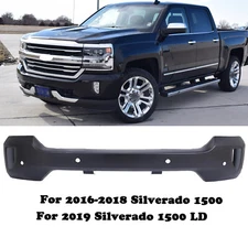 Front Bumper Face Bar Black For Chevy Silverado 1500 2016-2018 W/ Sensor Hole