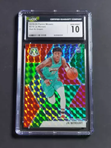 2019-20 panini mosaic Asian choice ja Morant red & green cgc10