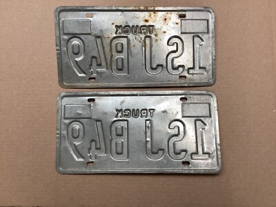 1997 1998 1999 TEXAS TRUCK LICENSE PLATE SET ORIGINALS 1SJ B49 BIG