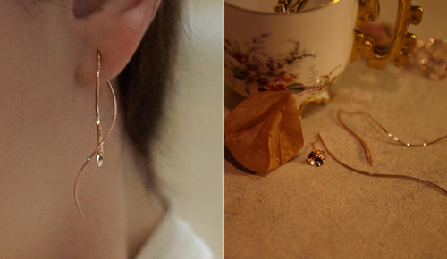 Didier Dubot La D.D Single Earring JDDERVS09XX 14K Rose Gold Korean Jewelry - Picture 5 of 6