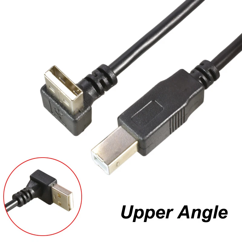 90 Degree Right Angle USB Printer Cable Lead Type A Male to B Male 1 Metres - Image 2 of 4