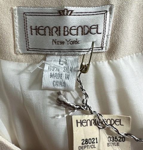 Vintage Henri Bendel New York Größe L Muschel weiß 100% Seide Knopf Staubtuch Topper - Bild 20 von 24