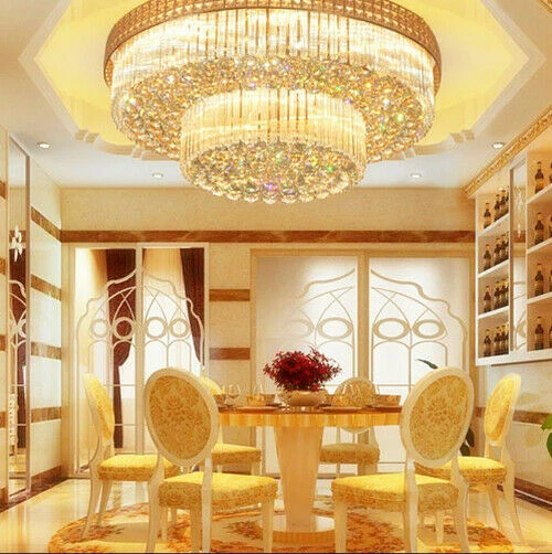 Candelabros modernos de cristal K9 iluminação de luxo montagem embutida lâmpadas de teto com controle remoto - Imagem 3 de 4