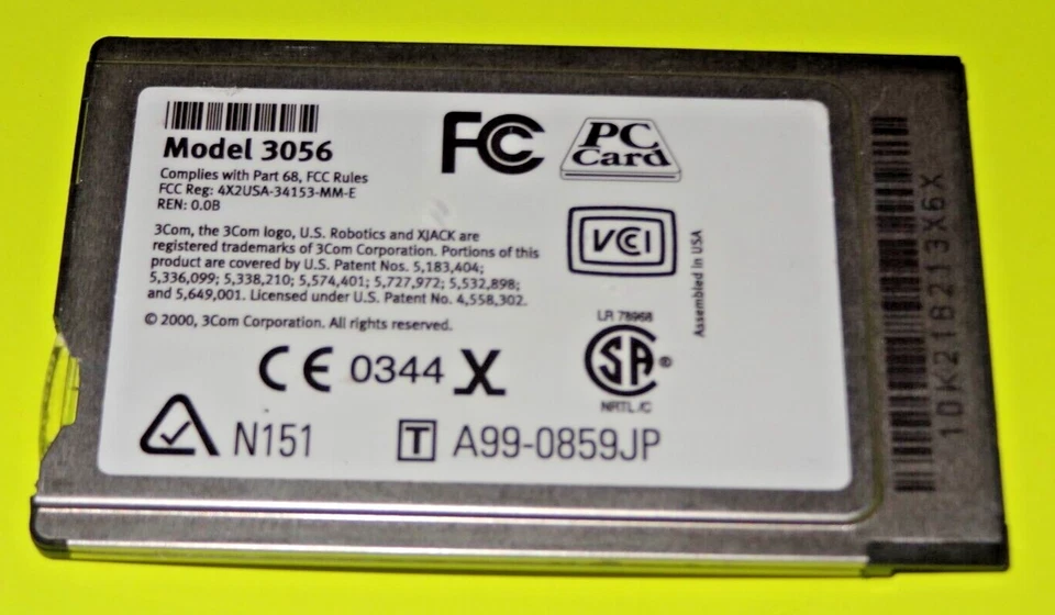 3COM USROBOTICS 56K MODEM PC CARD, MODEL 3056, V.90 56K - Image 3 of 3