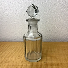 Vintage Fine Cut Glass Unique Shape Perfume Bottle