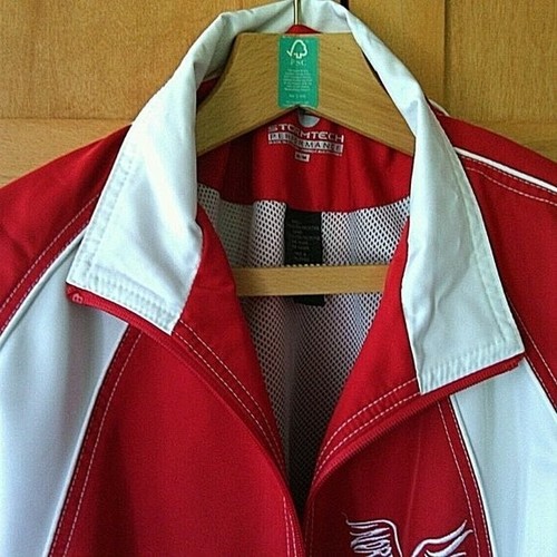 Windbreaker Soccer Jacket Football Coach Size Medium Red Zip Up Training Unisex - Picture 3 of 24
