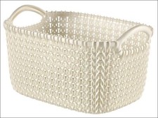 Storage Curver Knit Large Rectangular Storage Basket white & Misty Blue 19 Litre