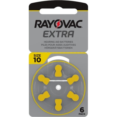 6x Hörgeräte-Batterie Typ 10 Rayovac Extra (vormals Extra advanced)
