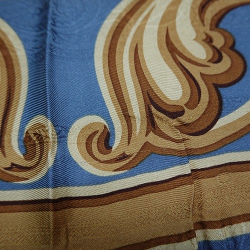 BASILE Blue Jacquard Silk Scarf Scarves 33.5" X 34.5" O997 - Picture 10 of 15