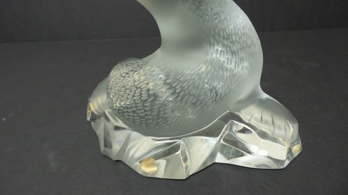 UNUSUAL VINTAGE LALIQUE CRYSTAL LARGE SEAL ON BLOCK OF ICE #11744 - Picture 8 of 12