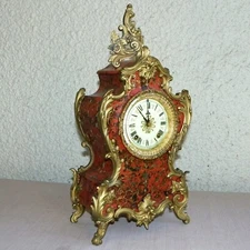 ANTIQUE LARGE ANSONIA FRENCH BOULLE STYLE ORMOLU BAKELITE  BRACKET CLOCK 17"