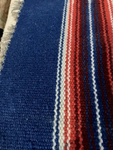 VTG Southwest Handwoven Wool Rug/Runner With Fringe - Picture 3 of 6