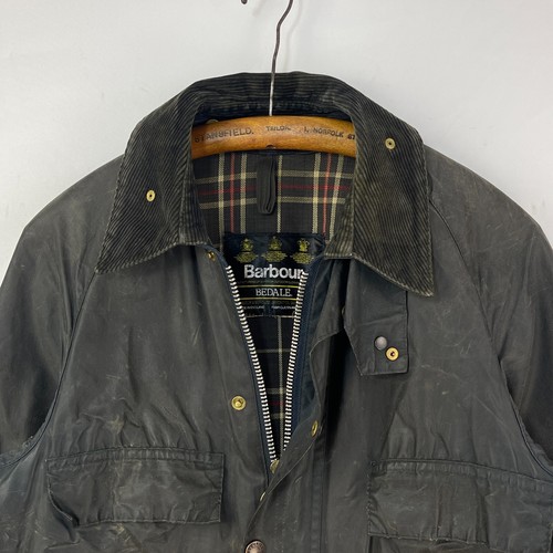Barbour Bedale Wax Jacket Mens C36 Blue Classic Waxed Vintage 4 Pocket 2 Crest - Picture 4 of 24