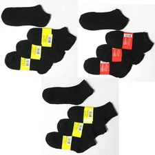 6 & 12 Pairs Unisex Sports Casual Thin Low Cut Black Ankle Socks No show 10-13