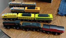 Circo Magnetic Wooden Train Lot of 10 Engines  Cars Thomas/Brio Compatible 