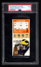 1998 Michigan Wolverines v Syracuse Ticket Tom Brady First College TD Pass PSA