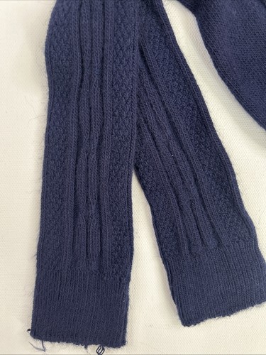 VTG Socks Hanes Hosiery 80's Cable Knit NOS 9-11 Navy USA Stocking School Girl - Picture 3 of 8