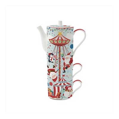EASY LIFE Set Mit 2 Tassen Und Teekanne Santa's Carousel R1346SCAR