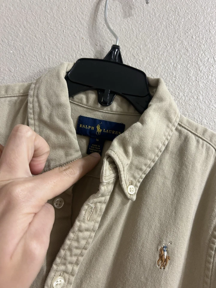 Vestido Uniforme Ralph Lauren Niñas Talla 16 Caqui Preppy Academia Plisado Manga Larga Foto 4 de 4