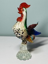 Vintage 1950 Murano Glass Jeweled Belly Rooster