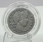 1914 Barber Quarter Dollar Silver No Mint Mark Cleaned Ungraded Uncertified