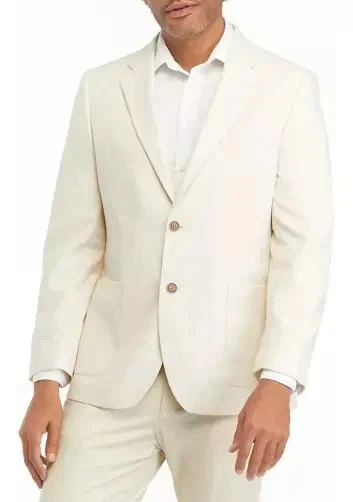 Nautica Men's 2-pc suit Modern-Fit Stretch Cotton Suit Off White 40R W34 E091421