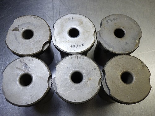 6 Various Brand 27/64" Slip Fixed Drill Bushings 1.5" Body Dia.