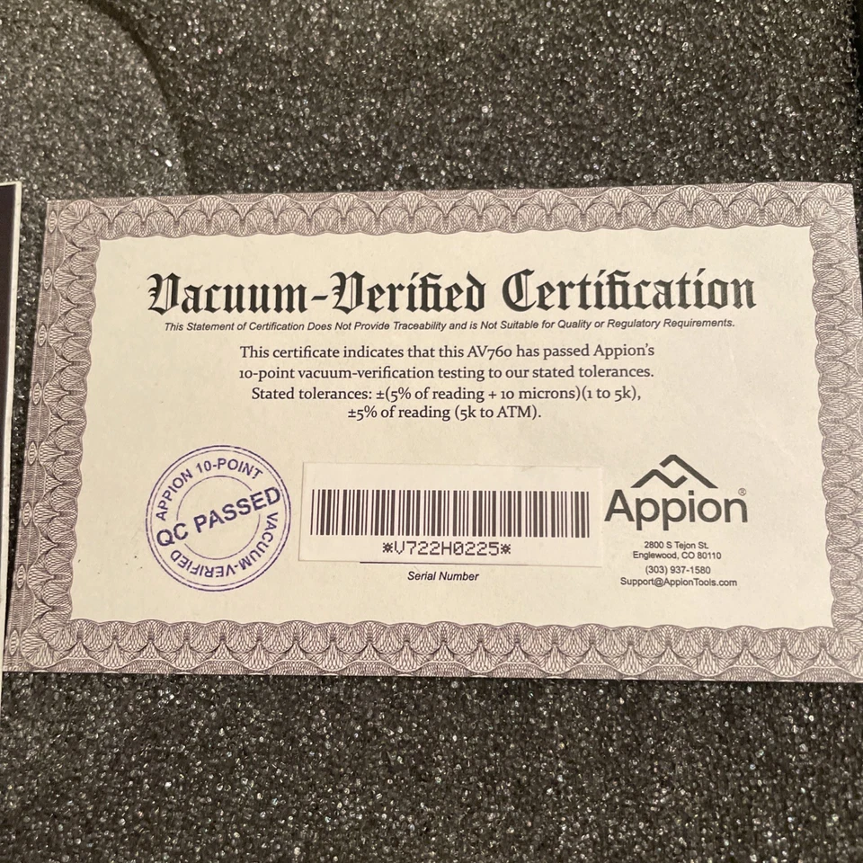 Appion AV760 Full Range Digital Vacuum Gauge - Image 2 of 4