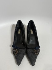 Vtg Prada Gray Tweed Kitten Heels 36.5