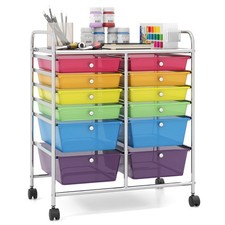 Office Rolling Cart 12 Storage Drawer Studio Organizer Bins Scrapbook Paper