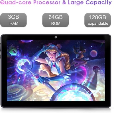 10'' Android 12 Tablet 10 inch Tablet Quad core WiFi6 3GB RAM 64GB