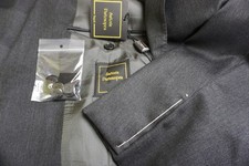 Sartoria Partenopea Solid Gray S140s Wool 2 Pc Suit Jacket Pants 42 52EU NEW