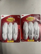 Command Medium Hooks X 2- White, 6 Hooks, 12 Strips/Pack each. 2pk
