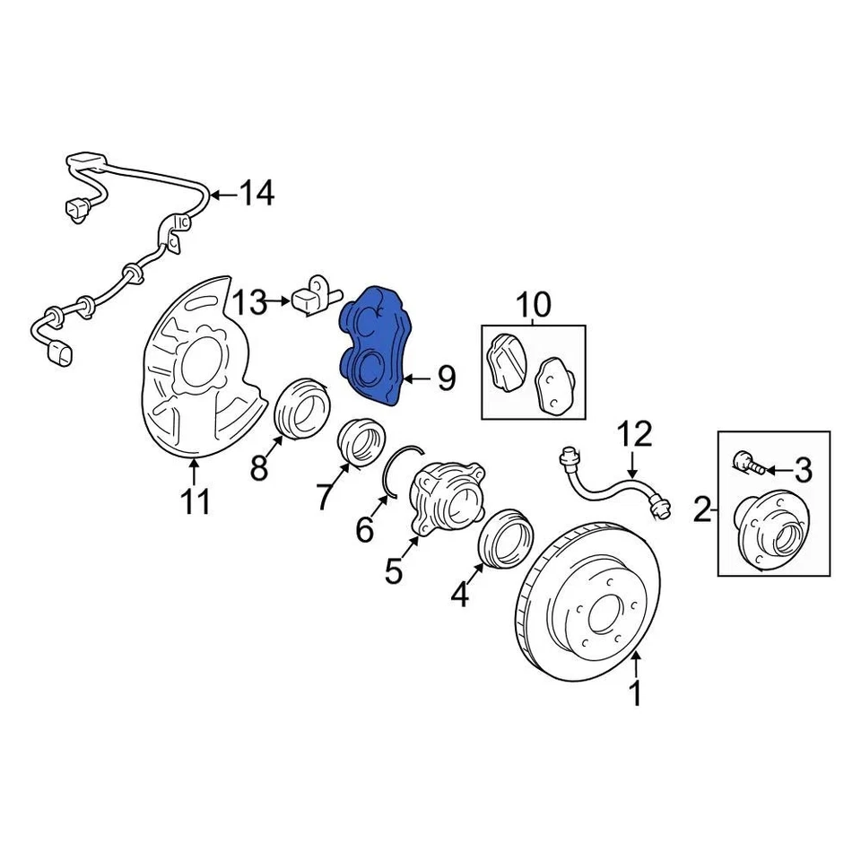 For Toyota 4Runner 2003-2009 Toyota 4775035170 Rear Left Disc Brake Caliper Foto 3 de 3