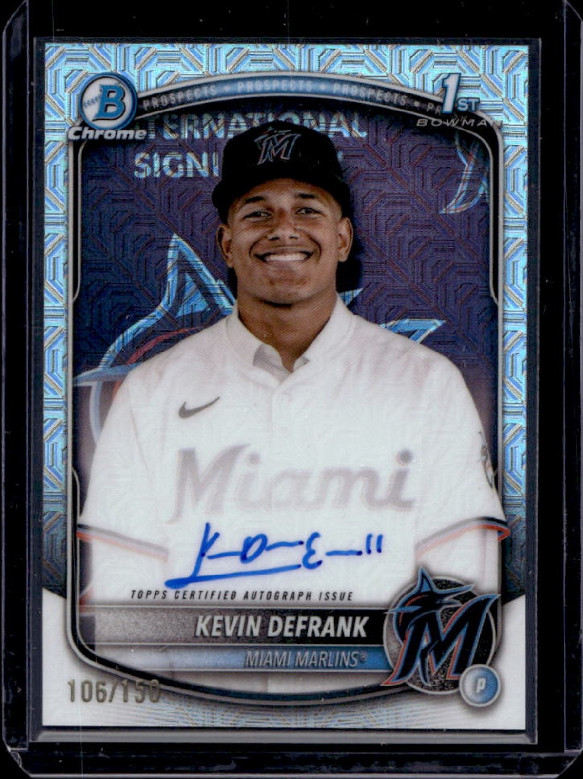 2025 Bowman Chrome Kevin Defrank Auto HTA Choice Refractor 1st #106/150